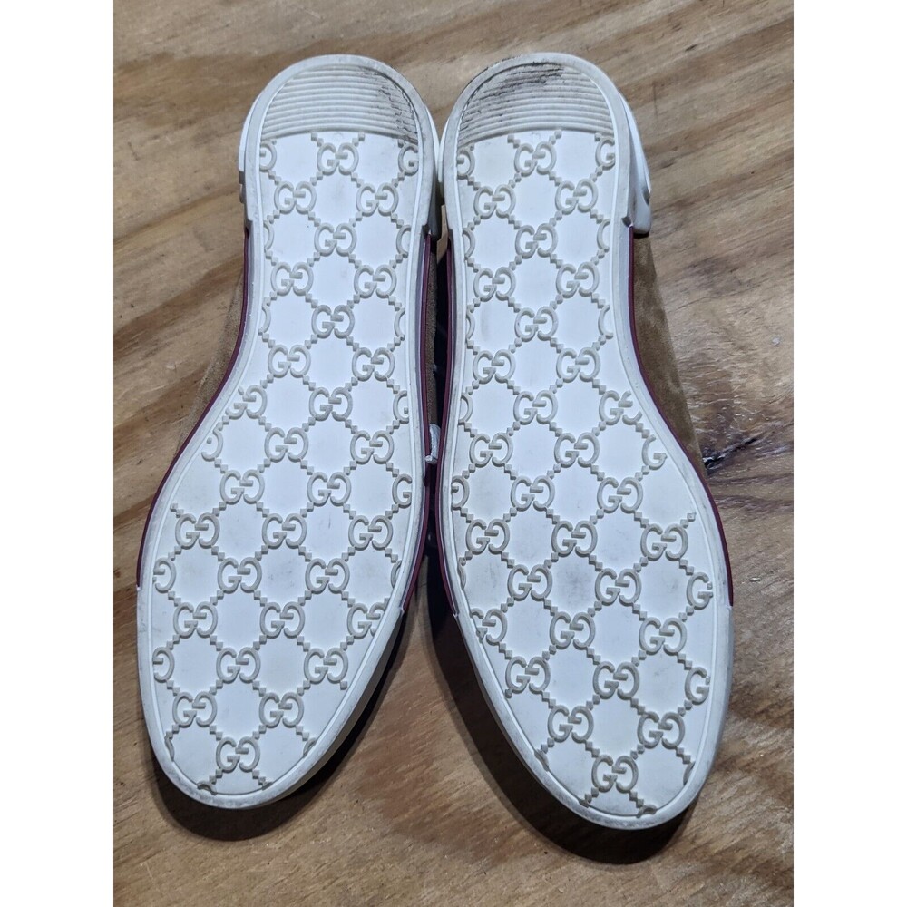 Gucci Brown Leather Suede Trainer with Script Logo Sneaker Lace Adult 7.5 - Picture 11 of 11